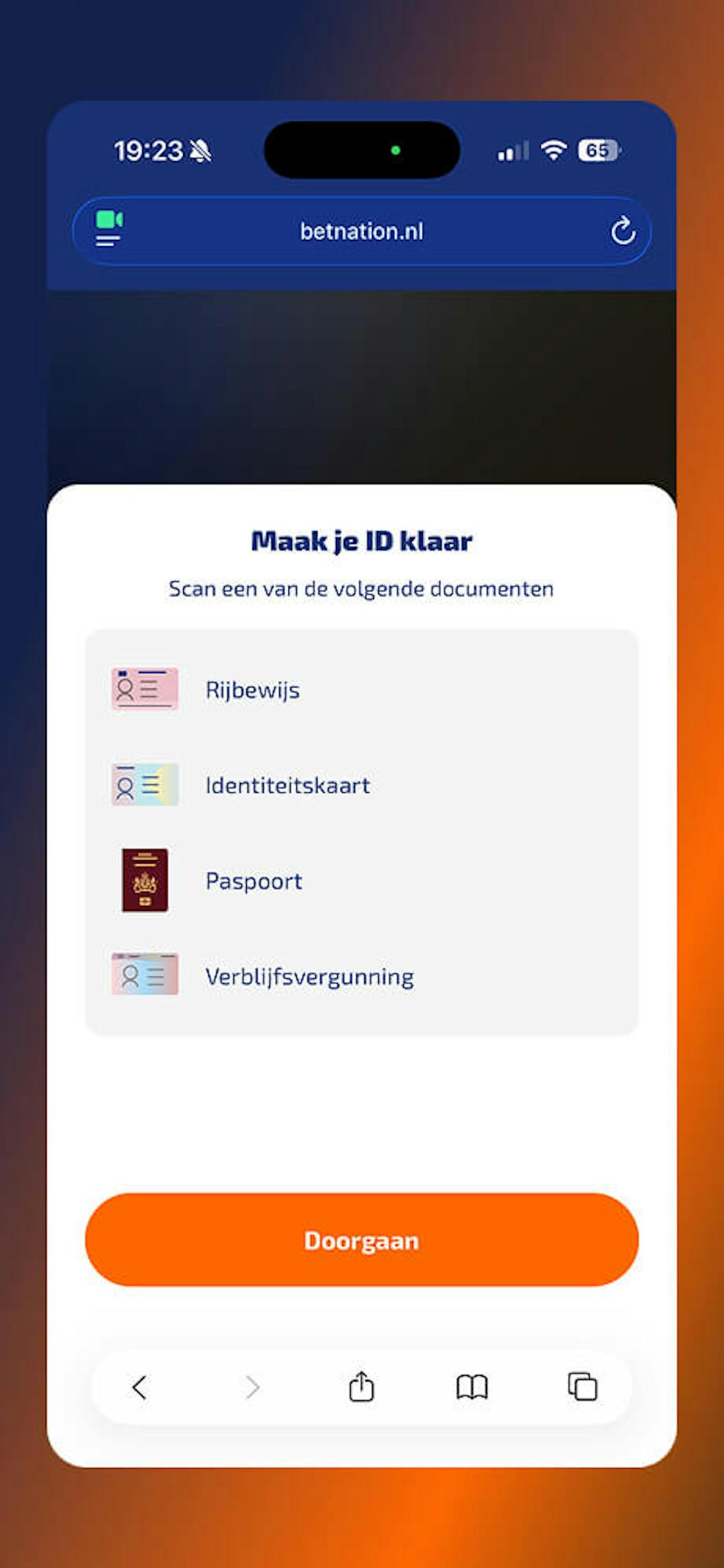 rijbewijs uploaden voor betnation verificatie