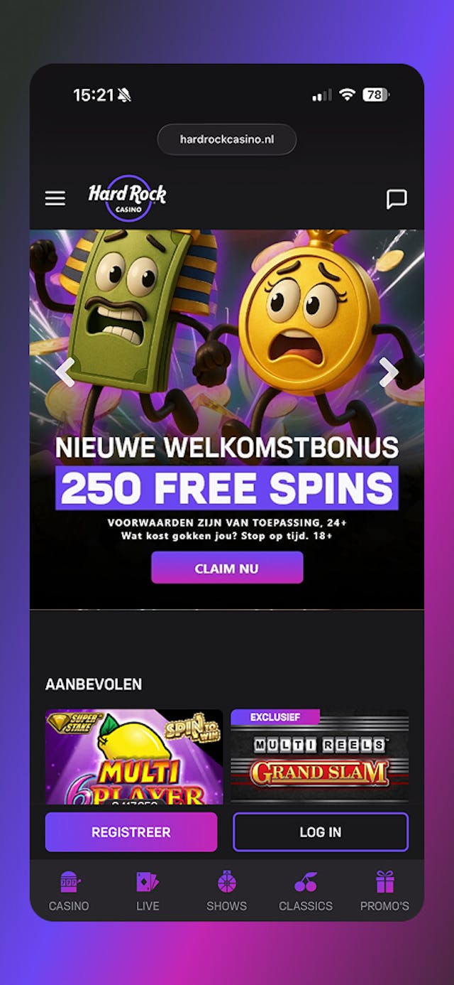 Hardrock casino homepage