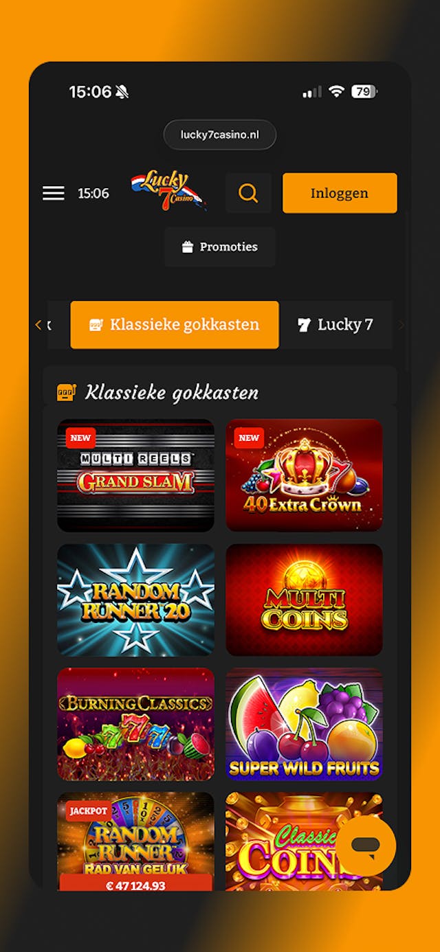 lucky7 aanbod aan slots