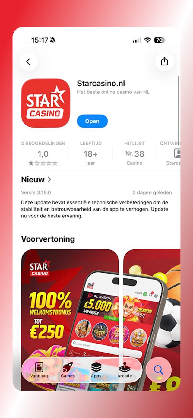Starcasino in de App Store