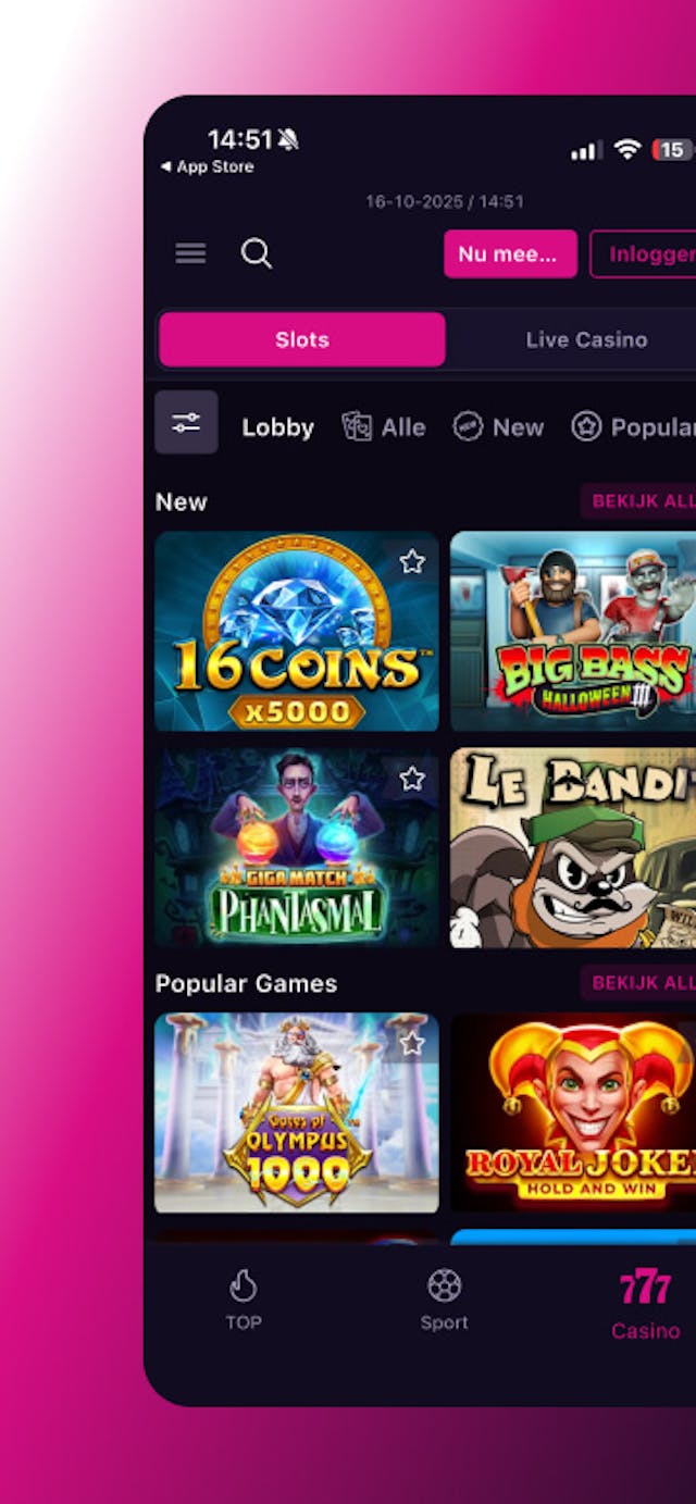 Spelaanbod bij Vbet Nederland