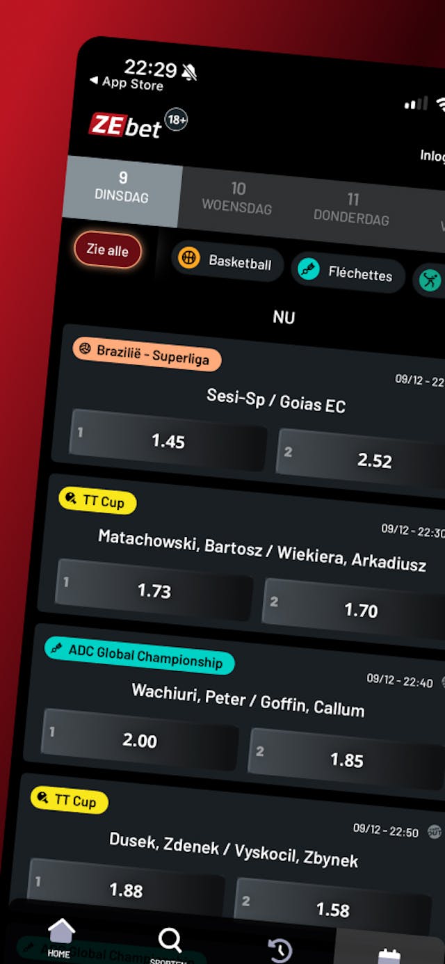 ZEbet app overzicht agenda