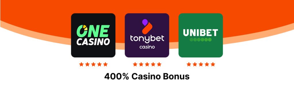 vergunde casino's met 400% bonus