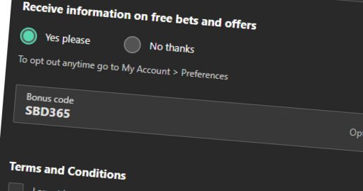Optie om een bonuscode in te voeren