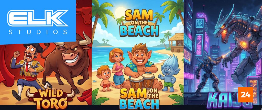 ELK Studios slot-portfolio met Wild Toro, Sam on the Beach en Kaiju