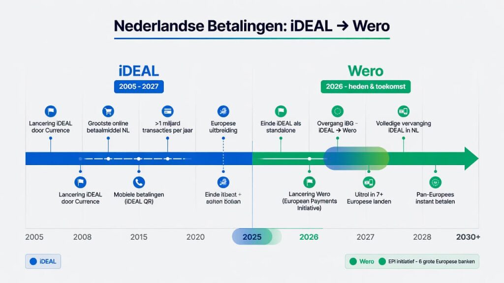 Tijdlijn van de overgang van iDEAL naar Wero in Nederland: 2026 tot 2027