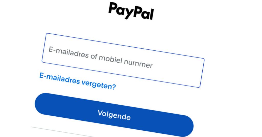 inloggen bij paypal