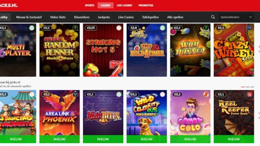 Jacks casino homepage