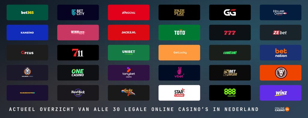 Overzicht met alle legale online casino's in Nederland (15 mei 2026)