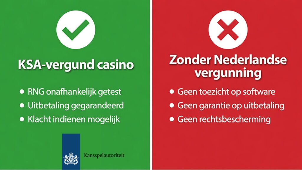 Verschil tussen een betrouwbaar KSA-vergund Plinko casino en een illegale goksite zonder Nederlandse vergunning