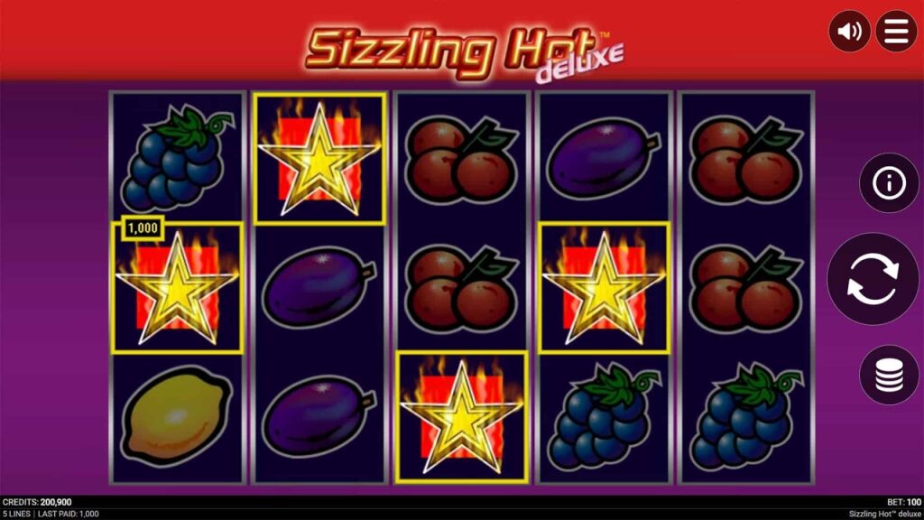 Spelbeeld van Sizzling Hot deluxe van Greentube