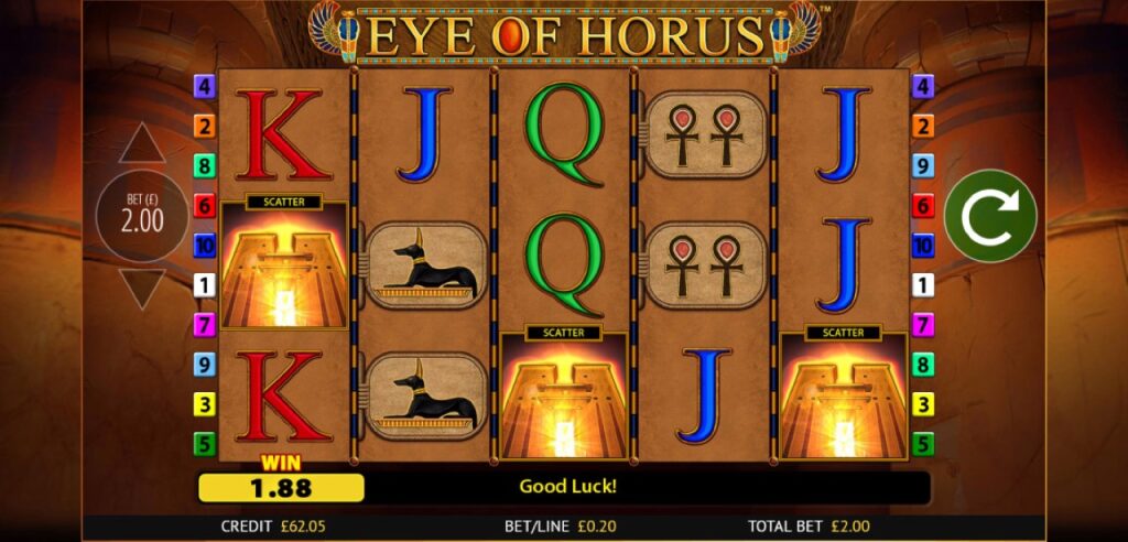 Spelbeeld van Eye of Horus van Merkur
