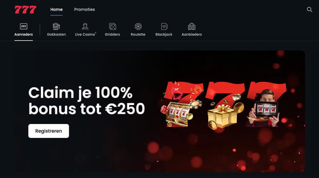 Welkomstbonus online casino - Voorbeeld van Casino 777