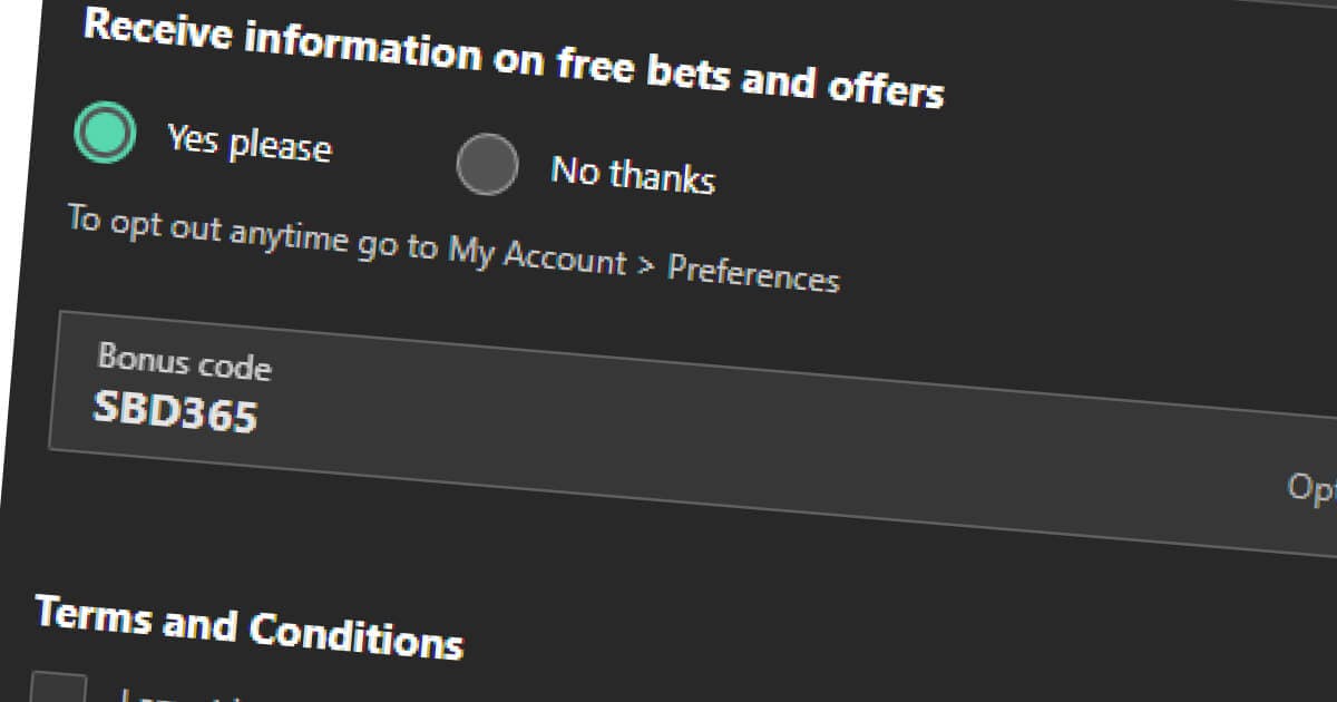 Optie om een bonuscode in te voeren