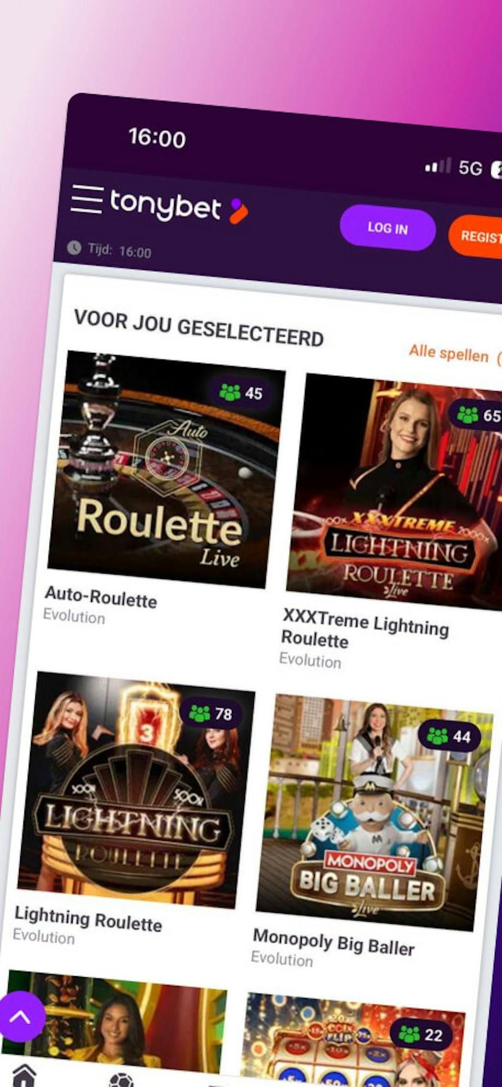 tonybet casino spelaanbod
