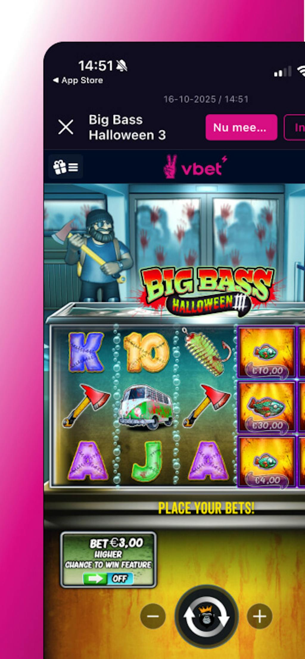 Big Bass gokkast bij Vbet