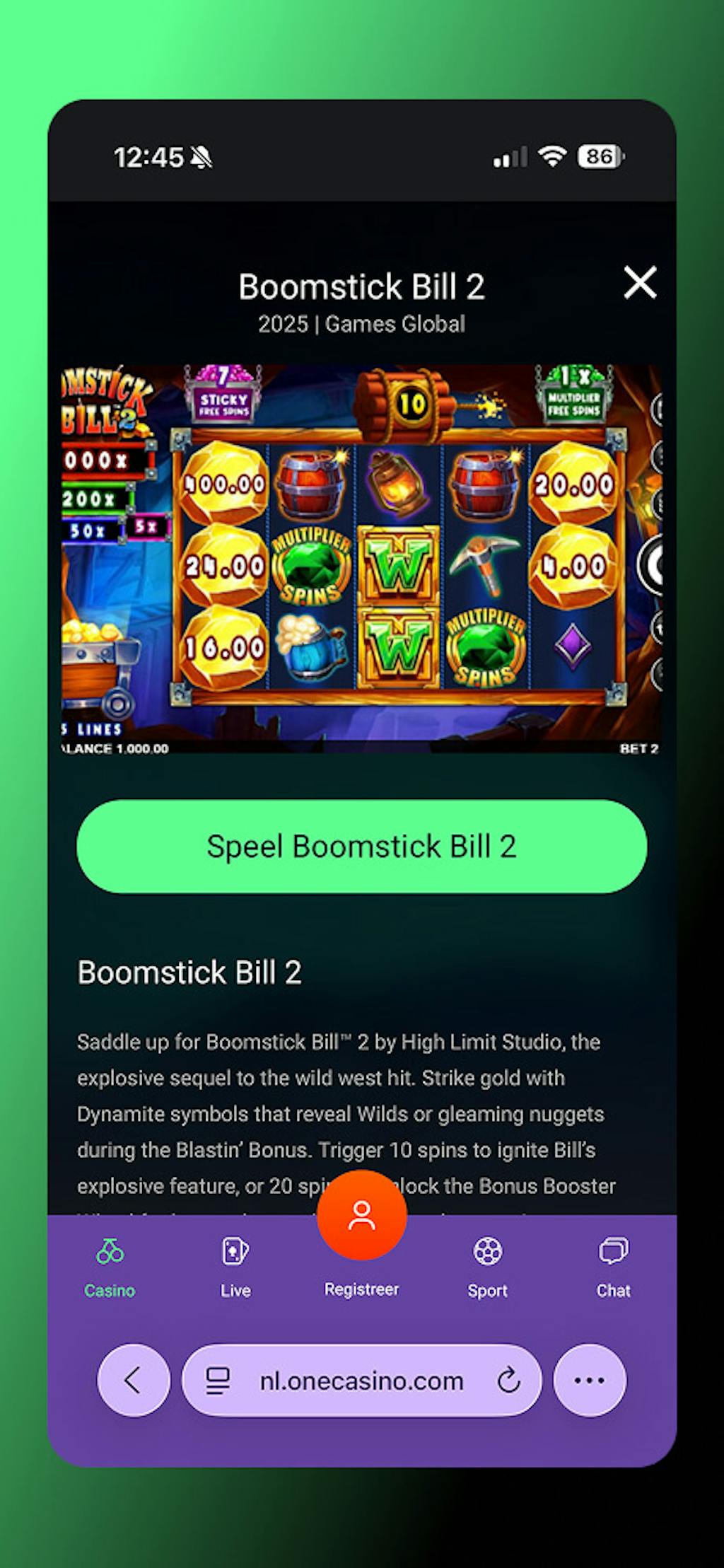 One Casino Boomstick Slot