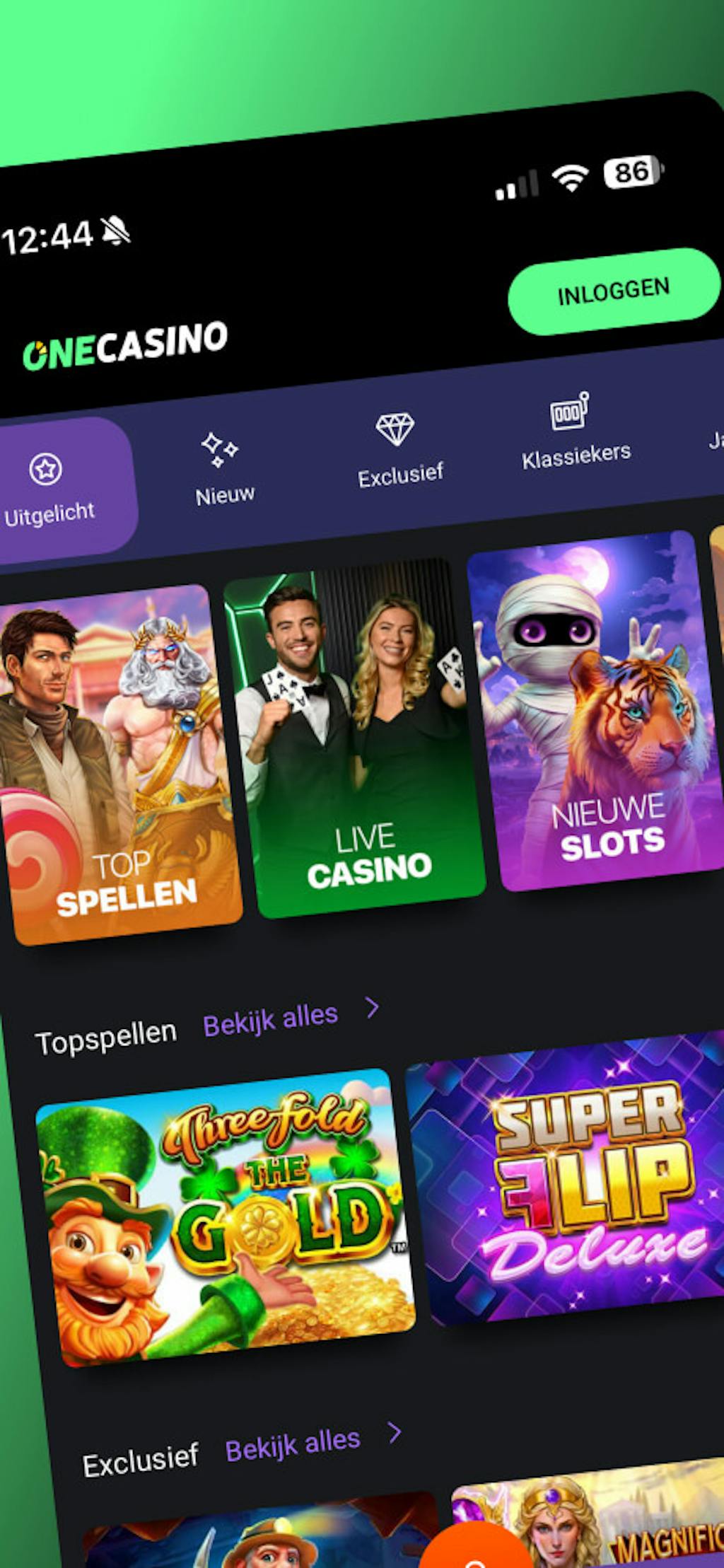 One Casino Homepage