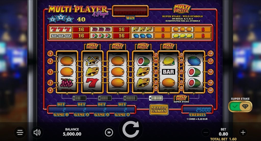 Screenshot van Multi Player 4Player Slot Demo van Stakelogic