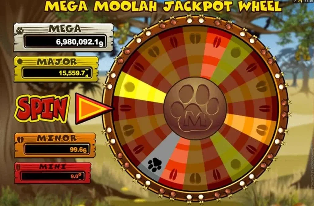 mega moolah jackpot wheel