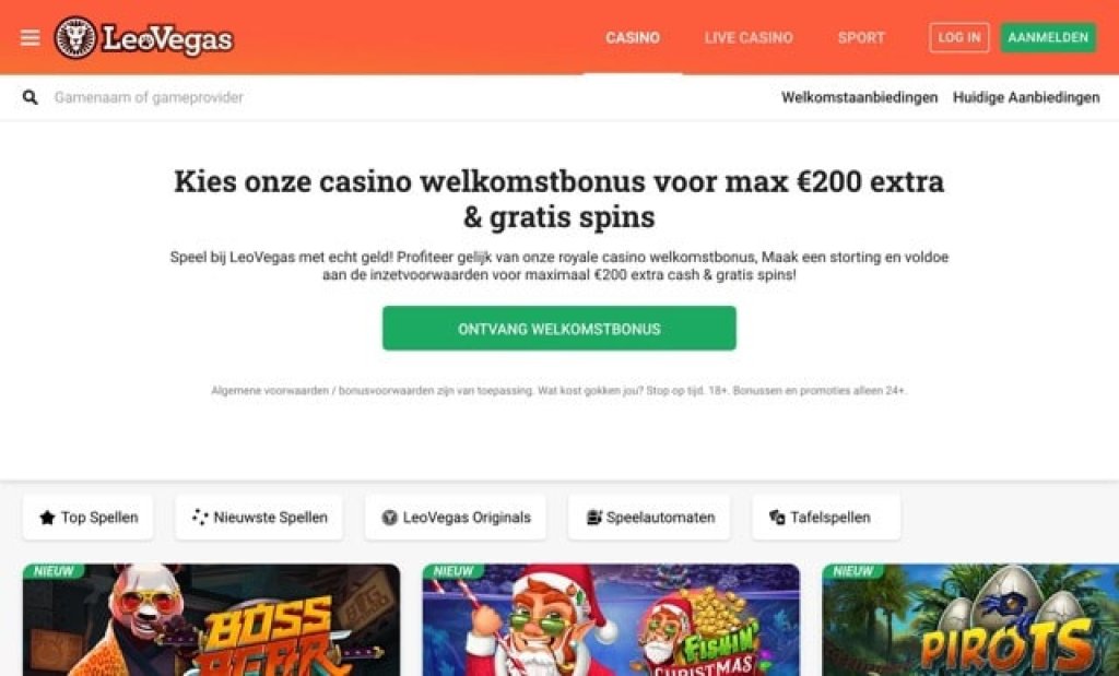 leovegas screenshot website