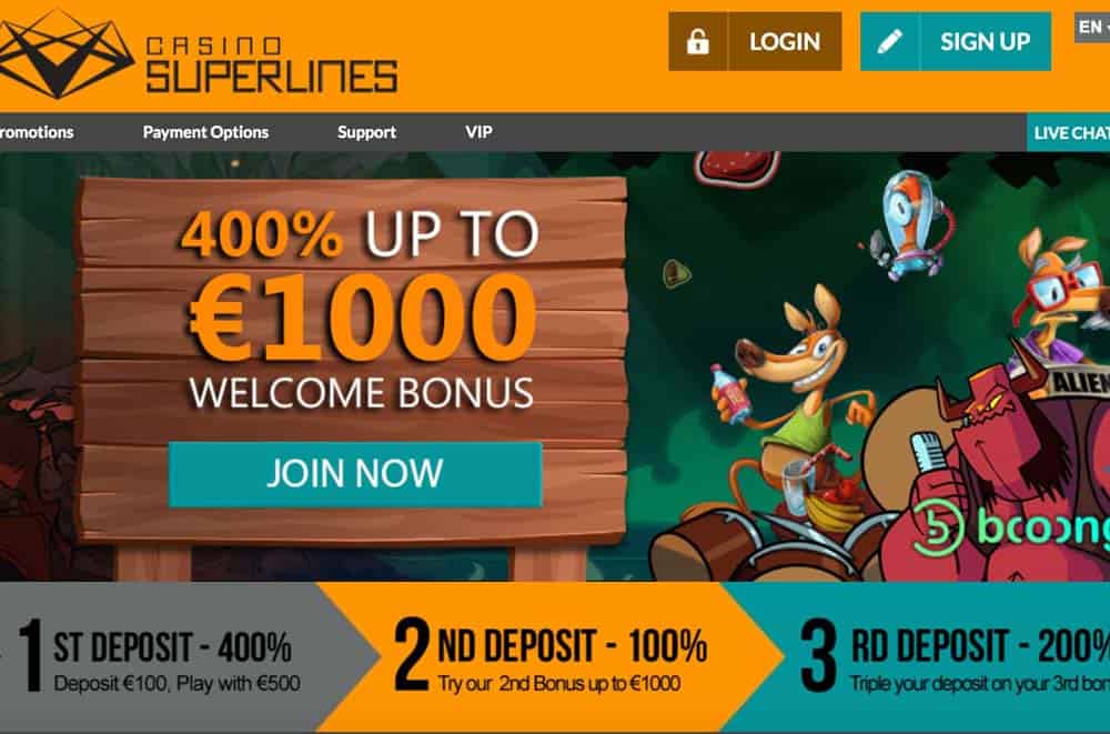 Superlines casino screenshot